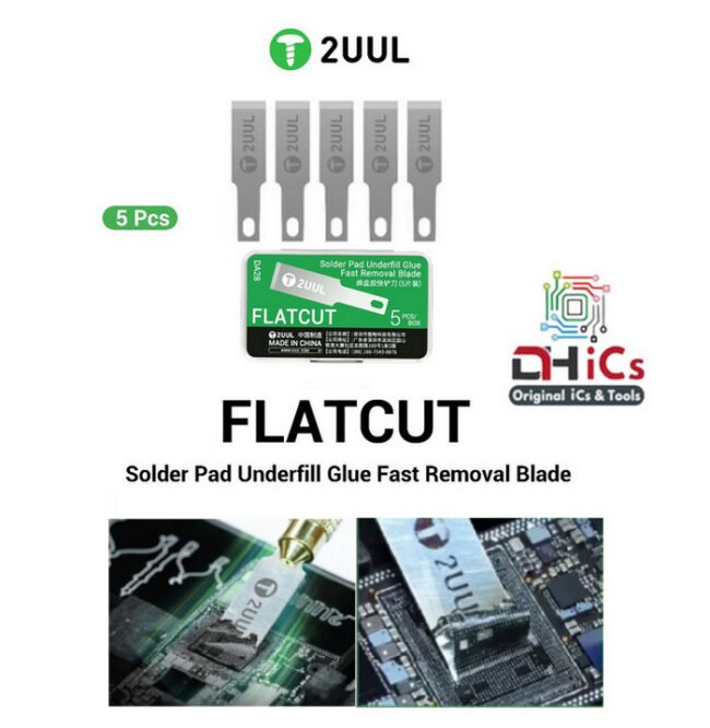 2UUL DA28 FLATCUT 5PCS Solder Pad Glue Removing Blade